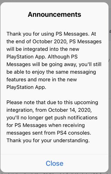 PS Messages PSN Support