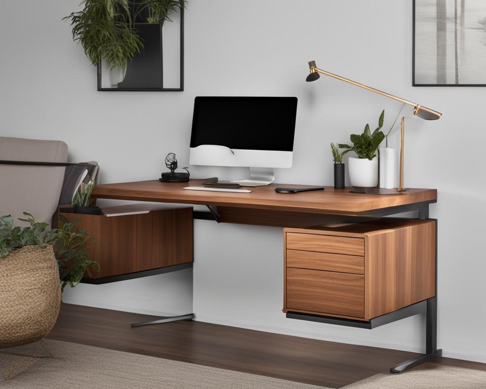 sleek wooden standing desks