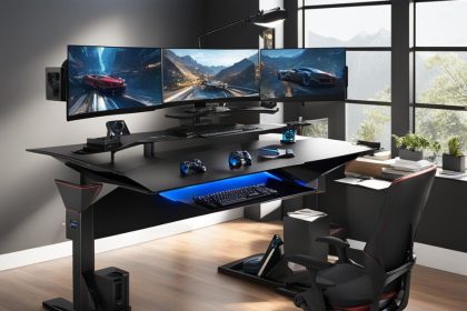 Convertible sit-stand desk for gaming